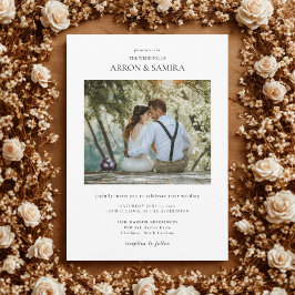 Modern Simple Photo Photo Wedding Invitation Einladung