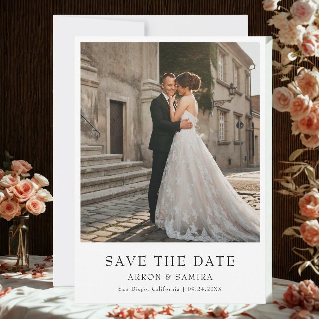 Modern Simple Photo Wedding QR Save The Date (Von Creator hochgeladen)
