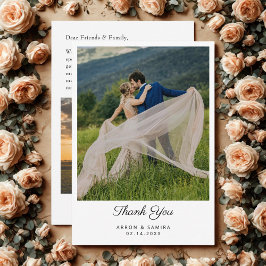 Modern Simple Photo Wedding Thank You Card Dankeskarte