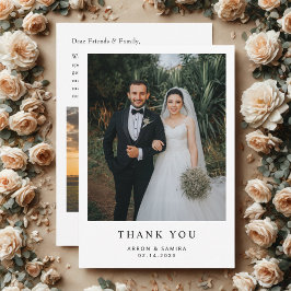 Modern Simple Photo Wedding Thank You Card Dankeskarte