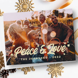 Modern Simple Playful Greetings Stars Family Photo Feiertagskarte