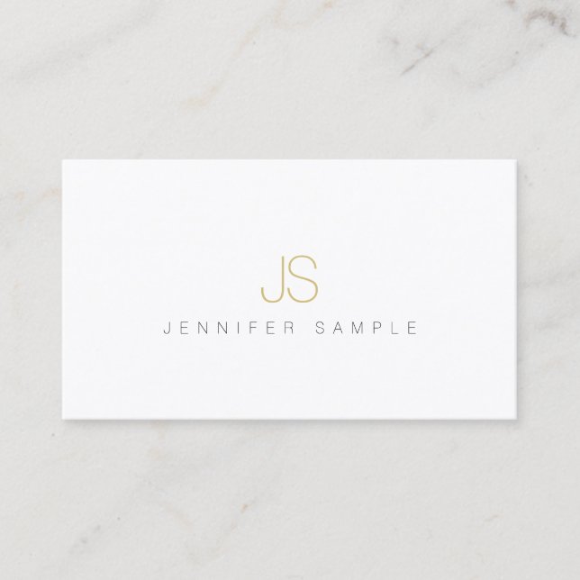 Modern Simple Professional Elegant Gold Monogram Visitenkarte (Vorderseite)