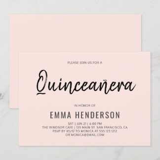Modern Simple Quinceanera Geburtstag Einladung