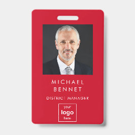 Modern Simple Red Corporate Foto ID Ausweis