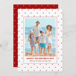 Modern Simple Red Hearts Photo Valentines Day Feiertagskarte