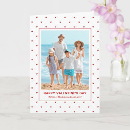 Modern Simple Red Hearts Photo Valentines Day Karte