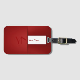 Modern Simple Red Monogram Name - Gepäckmarke Gepäckanhänger