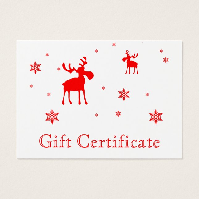 Modern Simple Red Moose Snowflakes Geschenkkarte (Vorderseite)