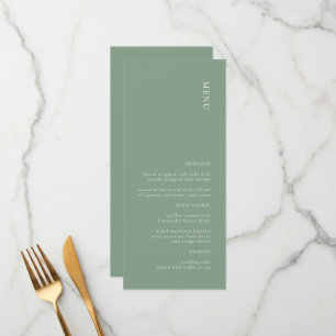 Modern Simple Sage Green Wedding Menu Menükarte