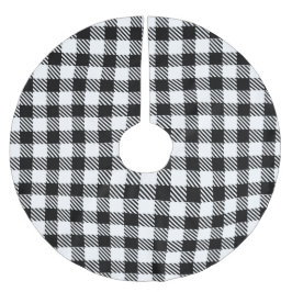 Modern Simple Schwarz-weiß Gingham Karo Polyester Weihnachtsbaumdecke