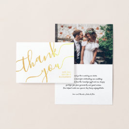 Modern Simple Script and Foto Wedding Vielen Dank Folienkarte