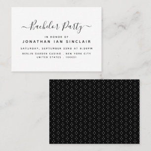 Modern Simple Script Bachelor Party Ticket Einladu