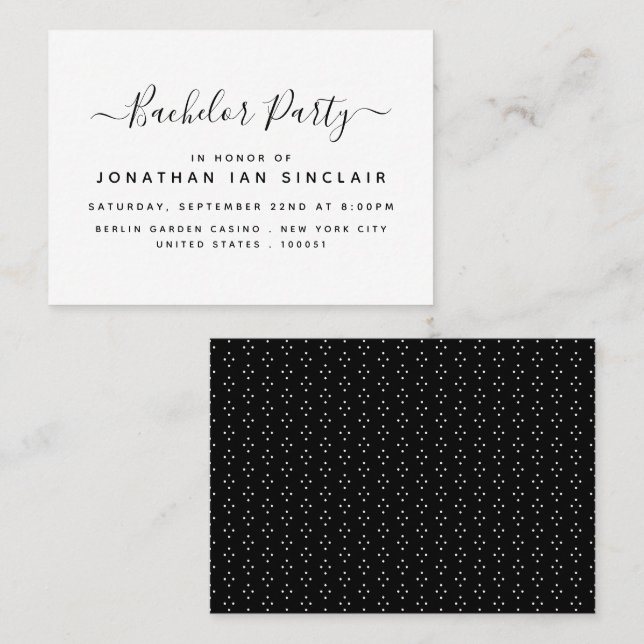 Modern Simple Script Bachelor Party Ticket Einladu (Vorne/Hinten)