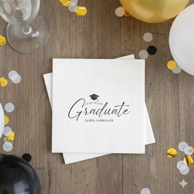Modern Simple Script Graduation Party Serviette (Von Creator hochgeladen)