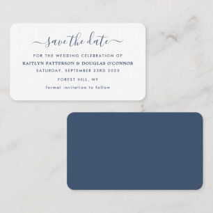 Modern Simple Script Save the Date Card Visitenkarte