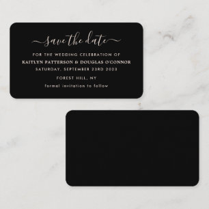 Modern Simple Script Save the Date Card Visitenkarte