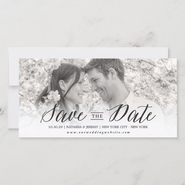 Modern Simple Script Save the Date Foto Card (Vorderseite)