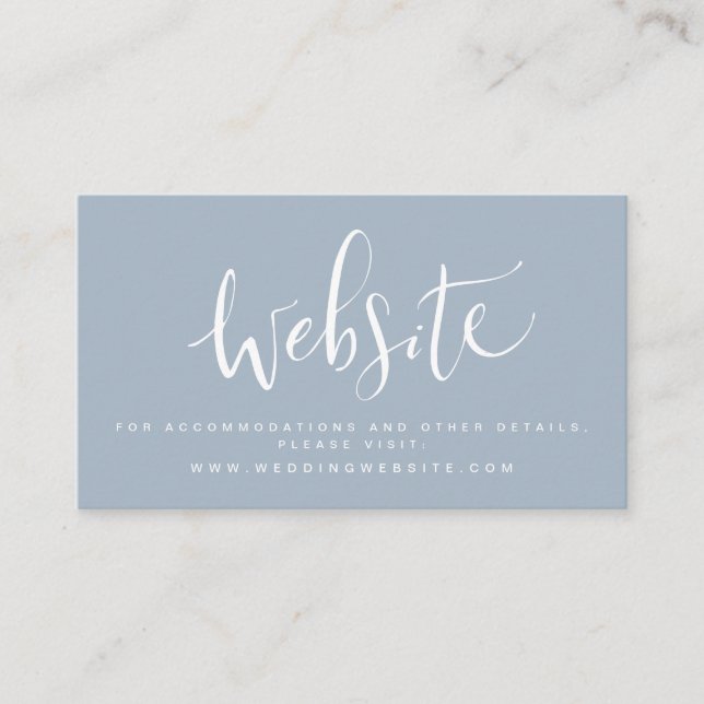 Modern Simple Script Wedding Website Einfügen Kart Platzkarte (Vorderseite)