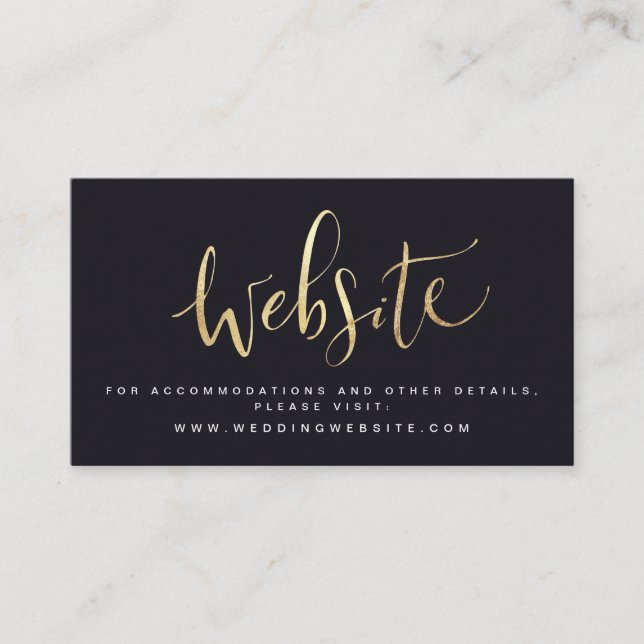 Modern Simple Script Wedding Website Einfügen Kart Platzkarte (Vorderseite)