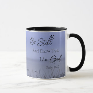 Modern Simple Scripture Blue Wheat Field   Tasse