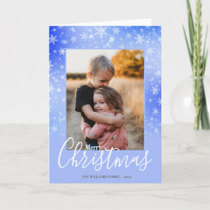 Modern Simple Snowy Lila Frohe Weihnachten Foto