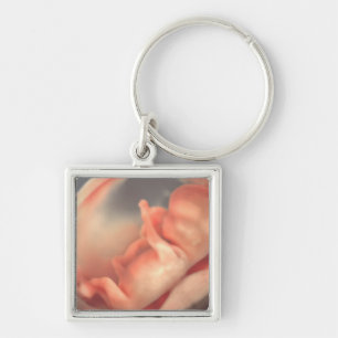 Modern Simple Sonogram Ultrasound New Baby Foto Schlüsselanhänger