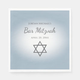 Modern Simple Star of David Blue Bar Mitzvah Serviette