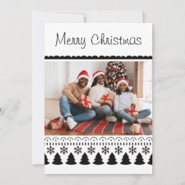 Modern Simple Template Black and White Christmas Feiertagskarte