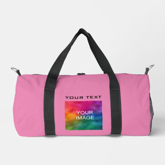 Modern Simple Template Image Foto Pink Klein Duffle Bag (Vorderseite)