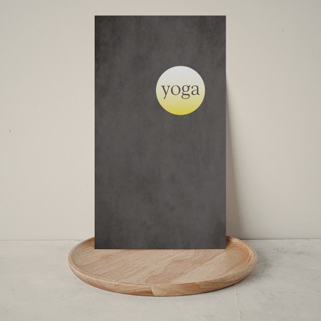 Modern Simple Texture Black Yellow Yoga Instructor Visitenkarte (Von Creator hochgeladen)