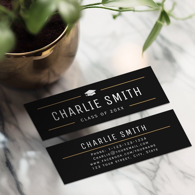 Modern Simple Typografy Graduate Name Card Telefonnummerkarte (Modern Simple Typography Graduate Name Card)
