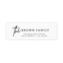 Modern Simple Typografy Return Address Label