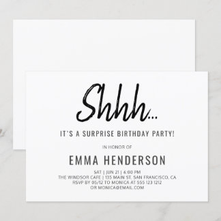 Modern Simple Überraschung Geburtstag Einladung