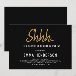 Modern Simple Überraschung Geburtstag Einladung