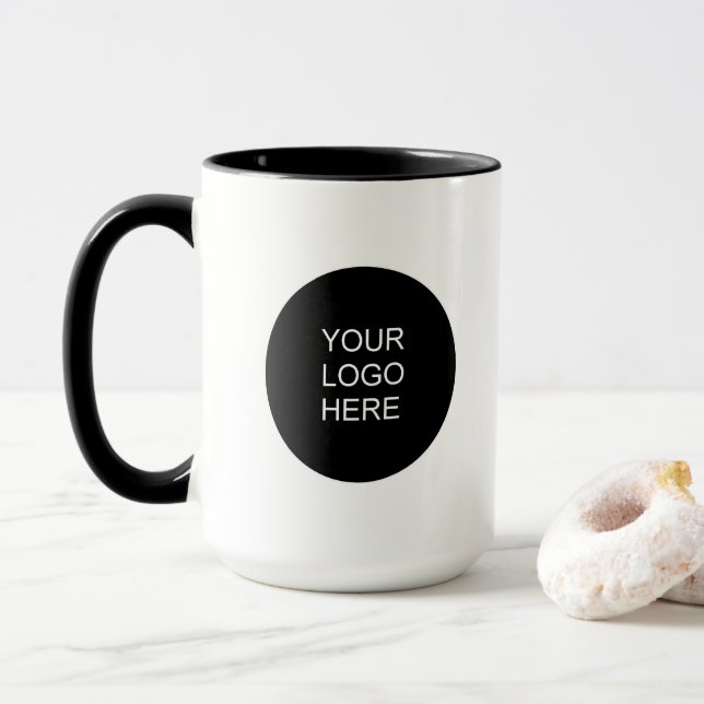 Modern Simple Upload Your Business Logo Combo Tasse (Mit Donut)