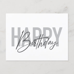 Modern, simple, urban, cool Happy Birthday Postkarte