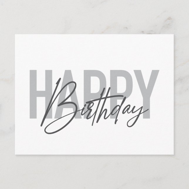 Modern, simple, urban, cool Happy Birthday Postkarte (Vorderseite)