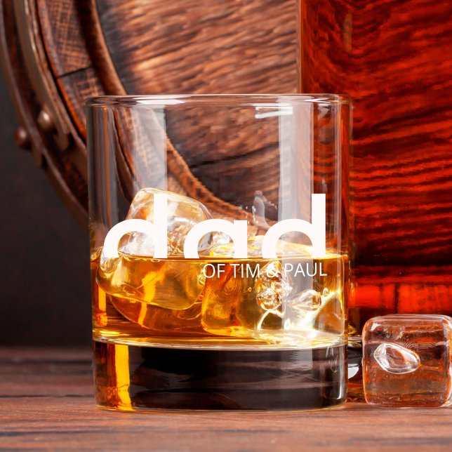 Modern Simple Vater typography Whiskyglas (whiskey glass for dad)
