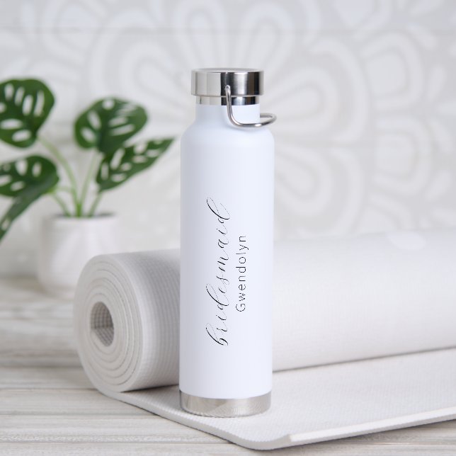Modern Simple Wedding Elegante Bridesmaid Trinkflasche (Yoga)