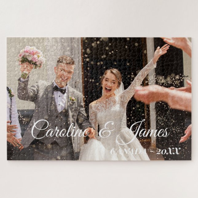 Modern Simple wedding Photo Puzzle (Horizontal)