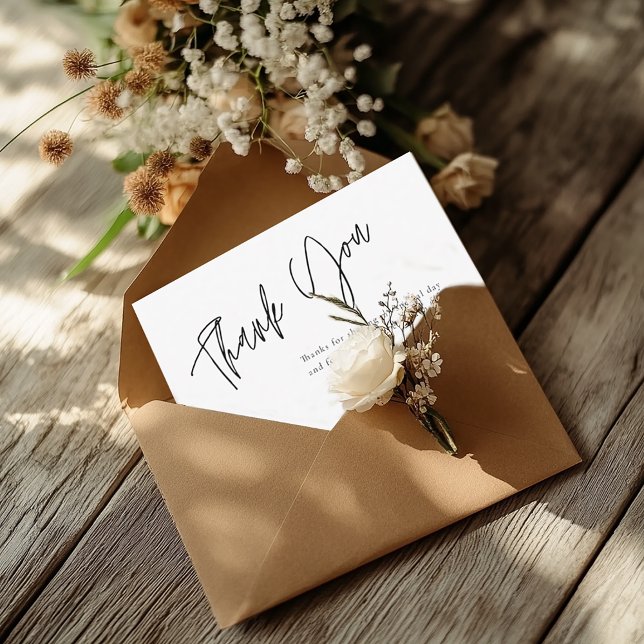 Modern Simple White Brautparty Danke Card (Von Creator hochgeladen)