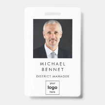 Modern Simple White Corporate Foto ID