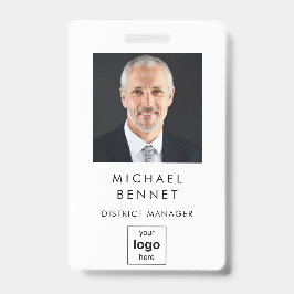 Modern Simple White Corporate Foto ID Ausweis