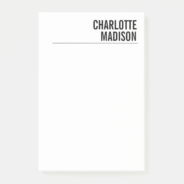 Modern Simple White Trendy Minimalist Plain  Post-it Klebezettel (Vorderseite)