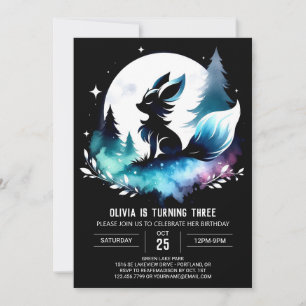 Modern Simple Wolf Birthday Einladung