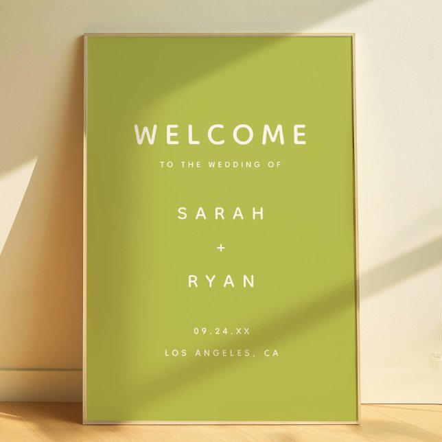 Modern Simplistic Lime Green Wedding Welcome Poster (Von Creator hochgeladen)