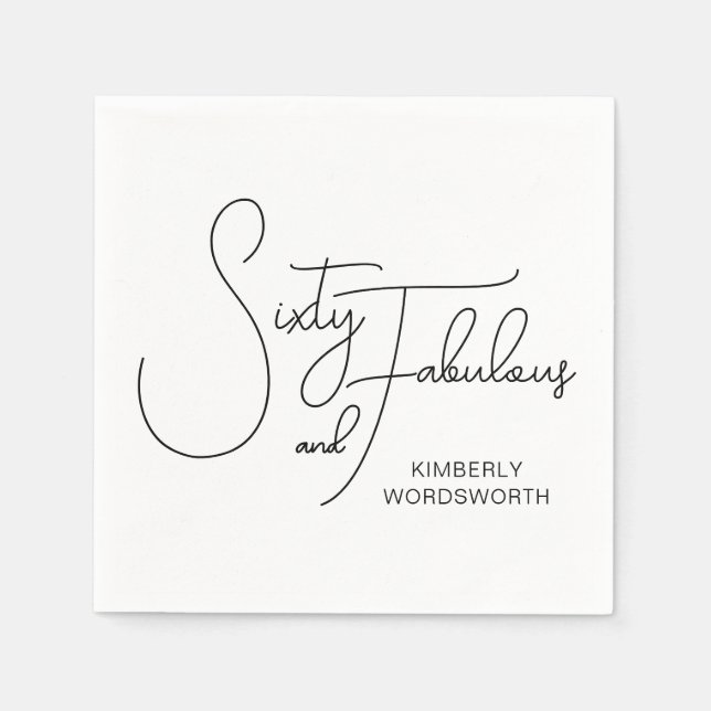 Modern Sixty and Fabulous 60th Birthday Party Serviette (Vorderseite)