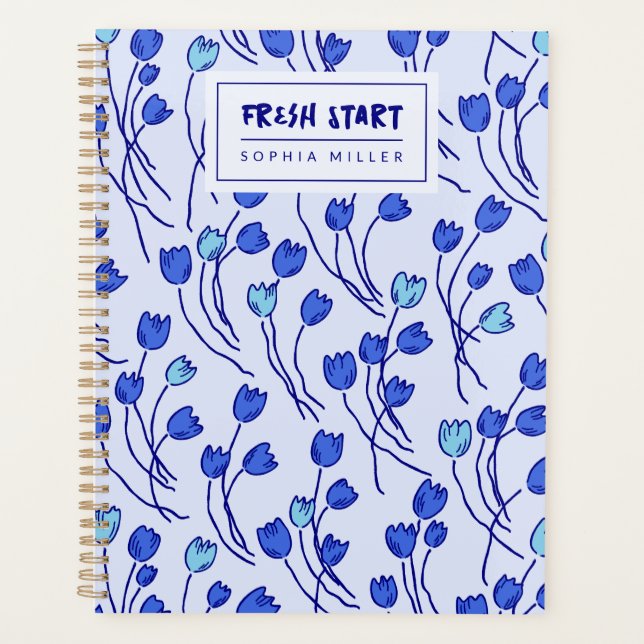 Modern Sketchbook Garden Personal | Blue Delft Planer (Vorderseite)