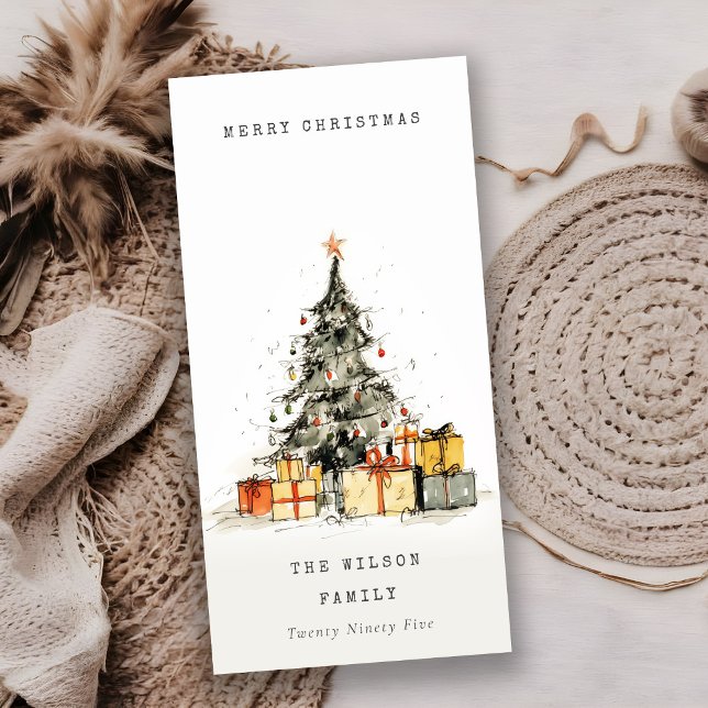 Modern Sketchy Weihnachtsbaum Geschenke Urlaubskar Feiertagskarte (Von Creator hochgeladen)