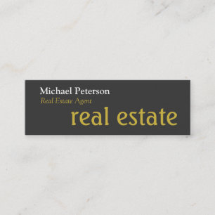 Modern Skinny Grau Gold Agent Business Card Mini Visitenkarte